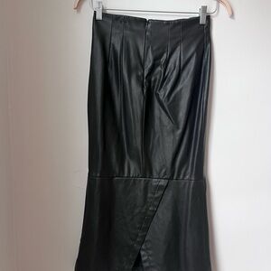 STAUD Black Midi Skirt